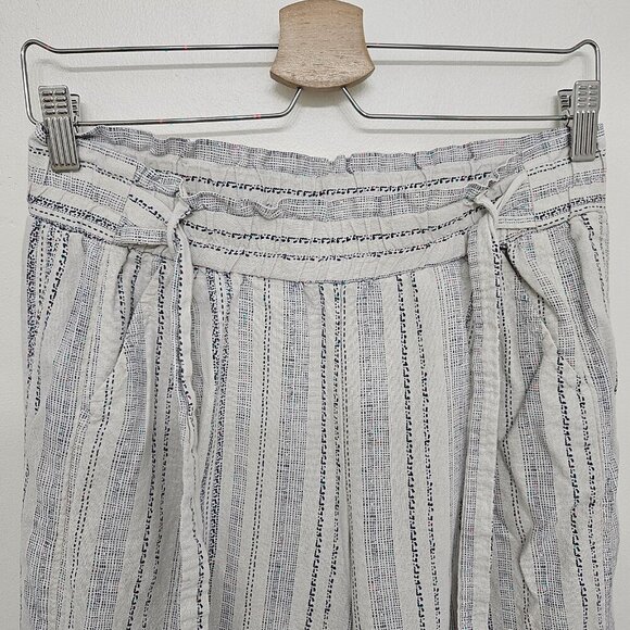 Jolt Womens Linen Blend Wide Leg Pants Size Large Stripe High Rise Waist M - Picture 2 of 8